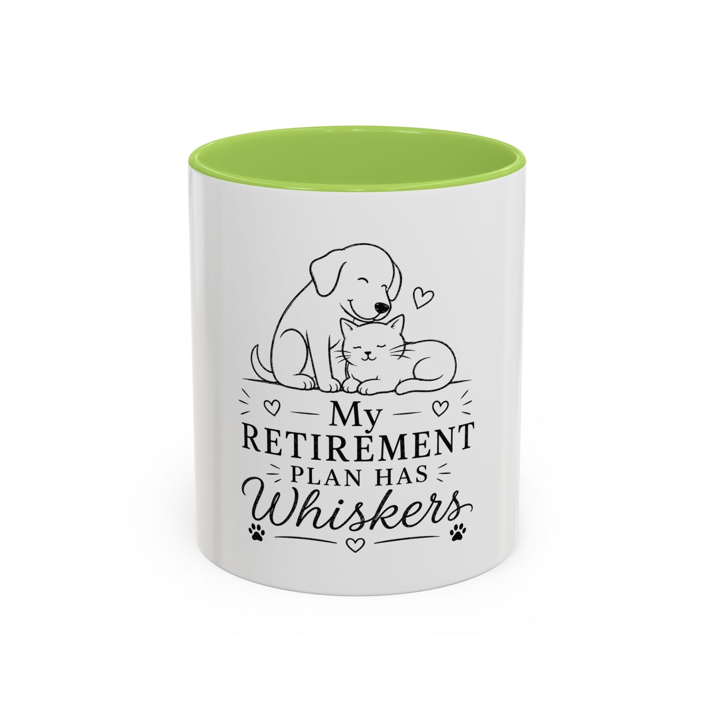My Retirement Plan Has Whiskers Mug | Cat and Dog Illustration Coffee Mug