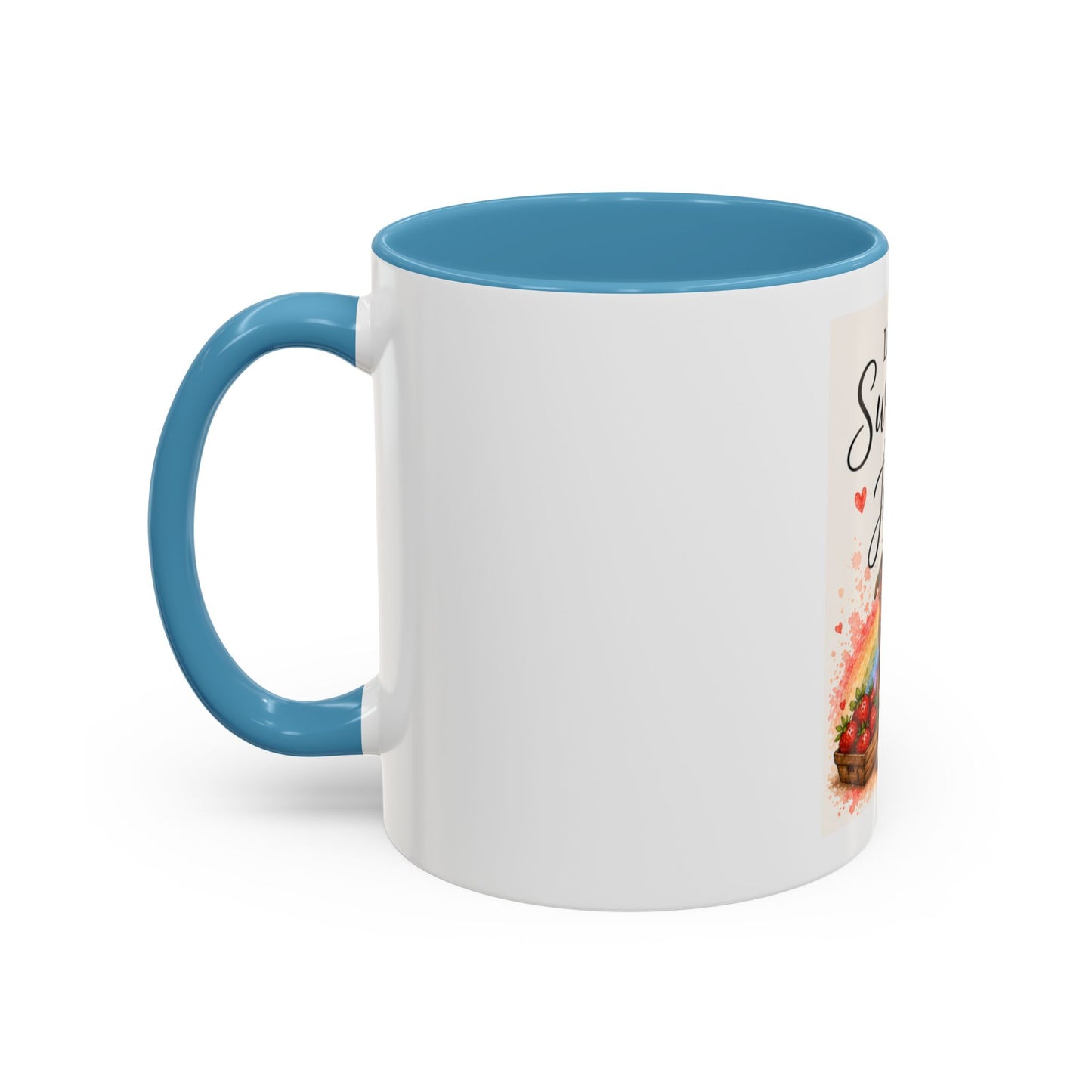 Life Is Sweeter With Jude Accent Coffee Mug | Paw print, rainbow