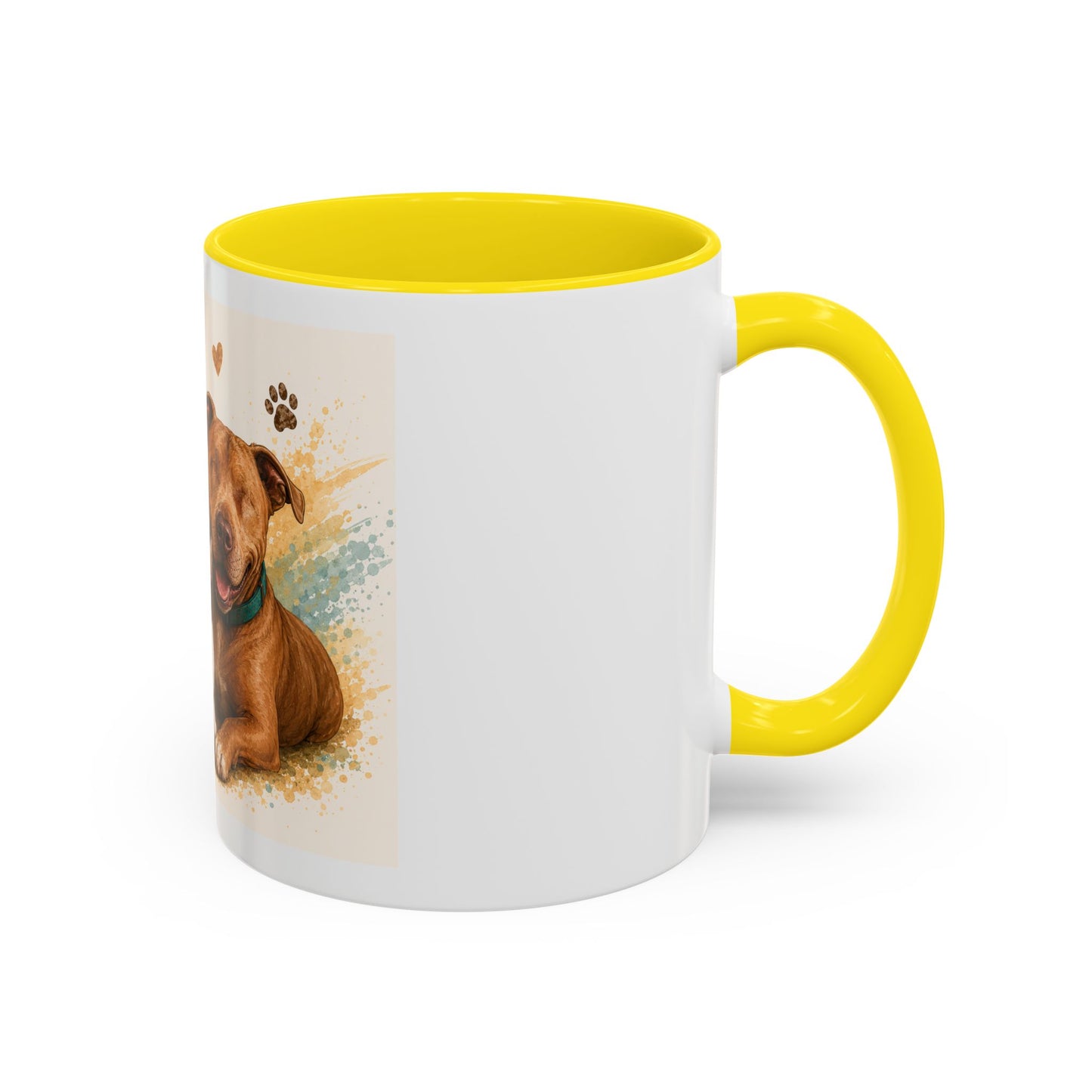 Johnny & Coraline Accent Coffee Mug | Paw print, rainbow
