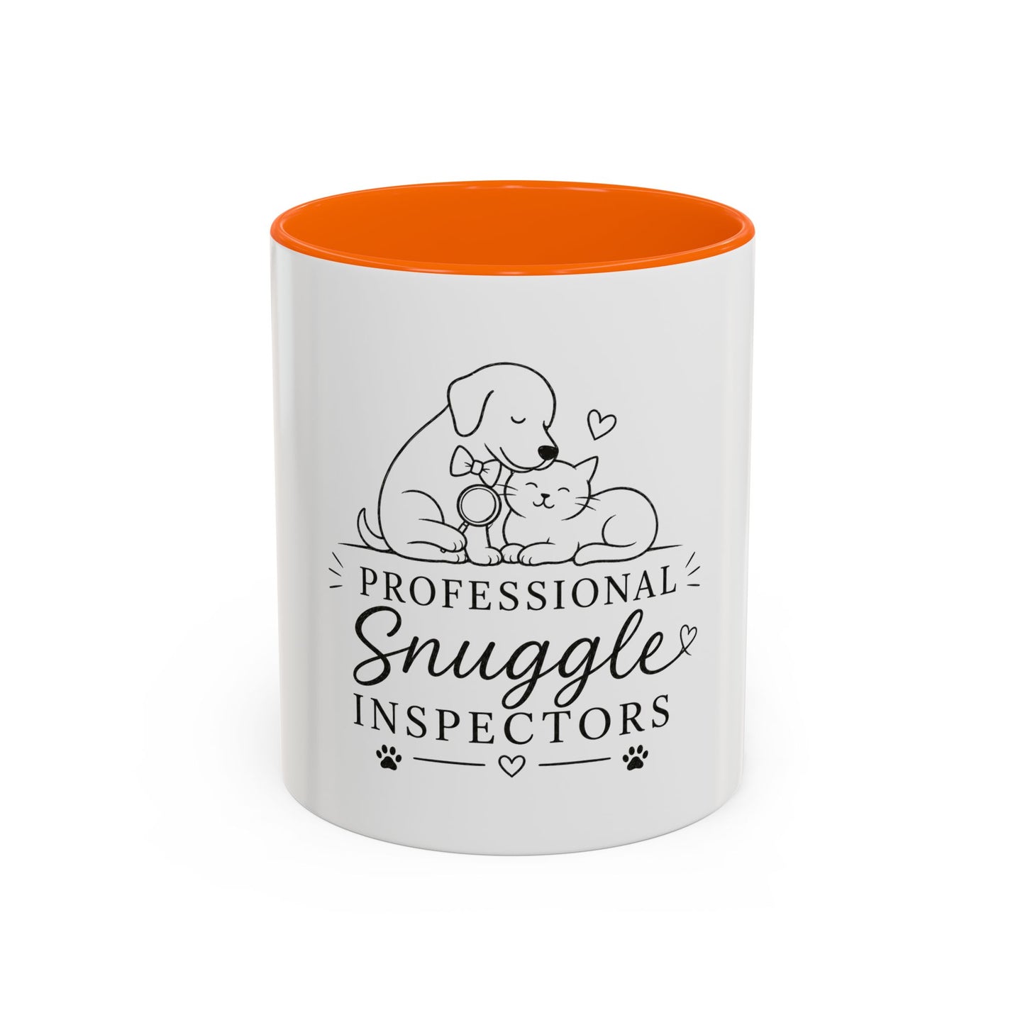 Professional  Snuggle Inspectors Mug | Cat and Dog Illustration Coffee Mug