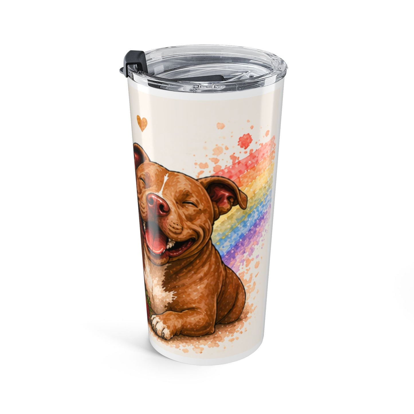20oz Dog Tumbler - "Sweet Boy Inside" Cute Jude Strawberry Travel Cup