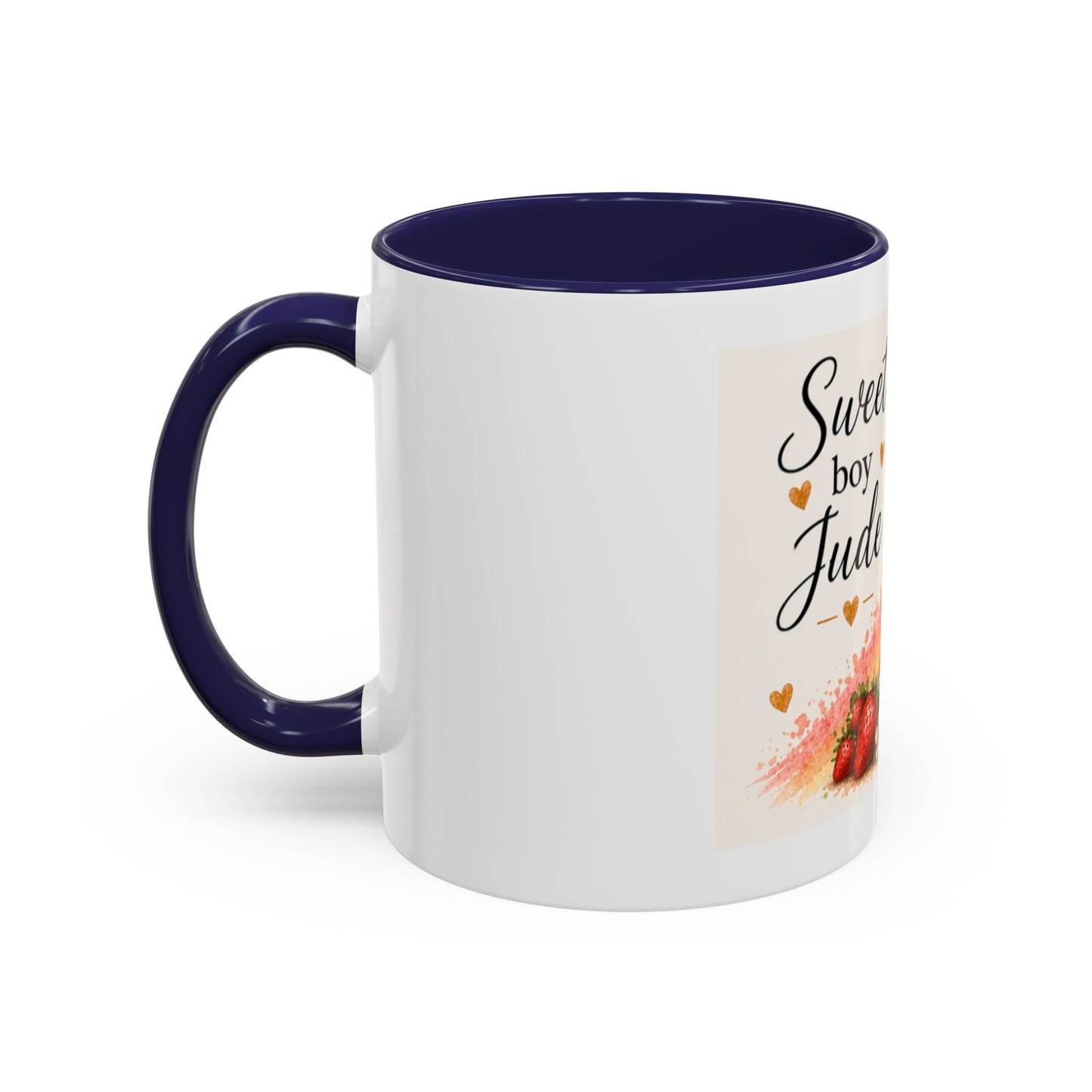 Sweet Boy Jude Accent Coffee Mug | Paw print, rainbow