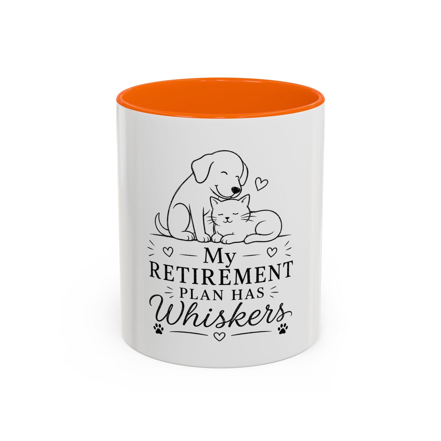 My Retirement Plan Has Whiskers Mug | Cat and Dog Illustration Coffee Mug