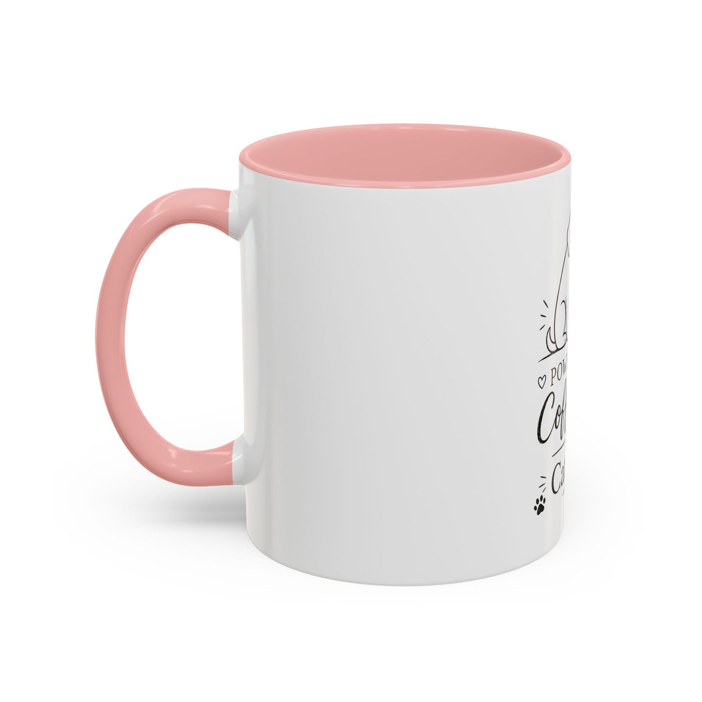 Powered By Coffee & Cat Hair Mug | Cat and Dog Illustration Coffee Mug