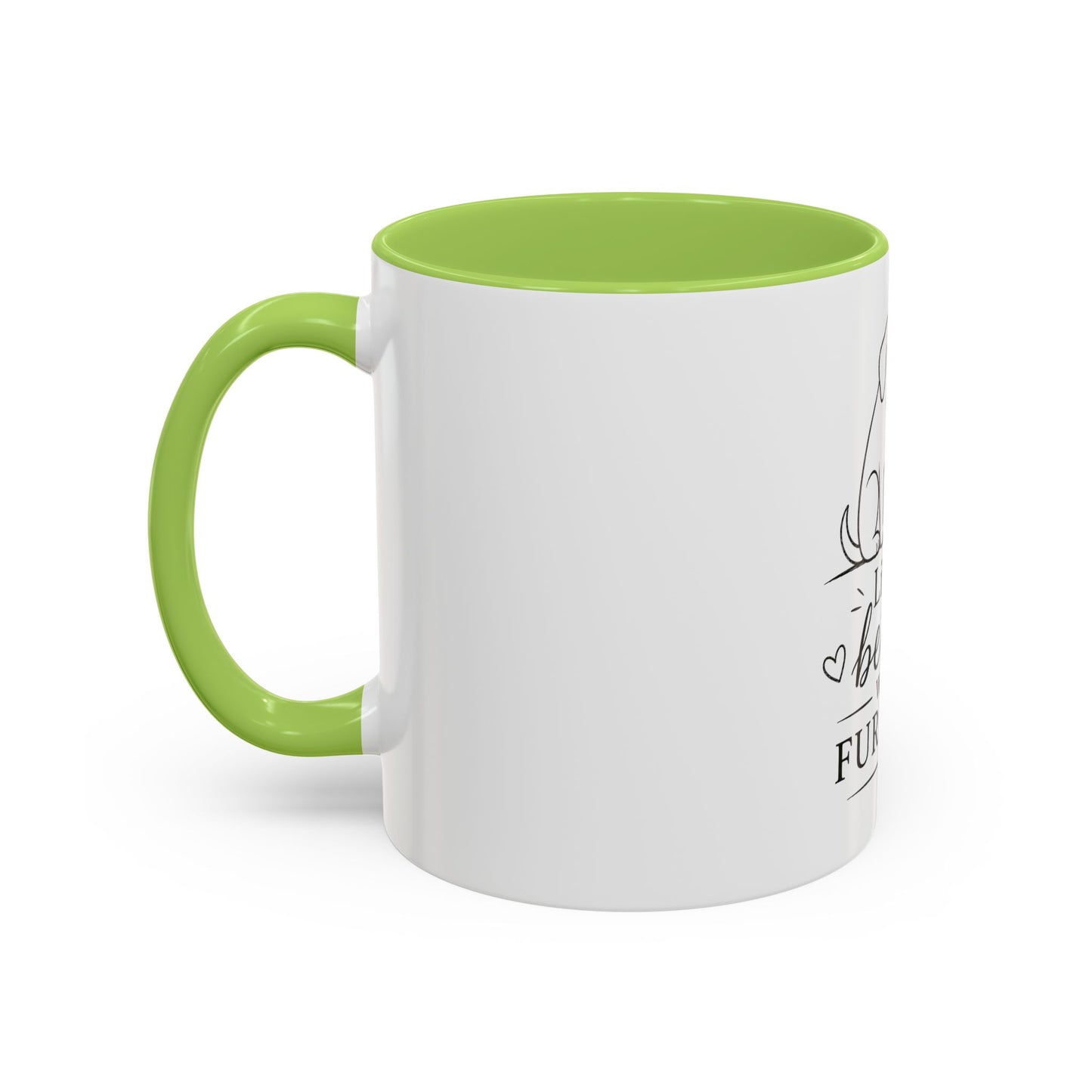 Life Is Better With Fur On It Mug | Cat and Dog Illustration Coffee Mug