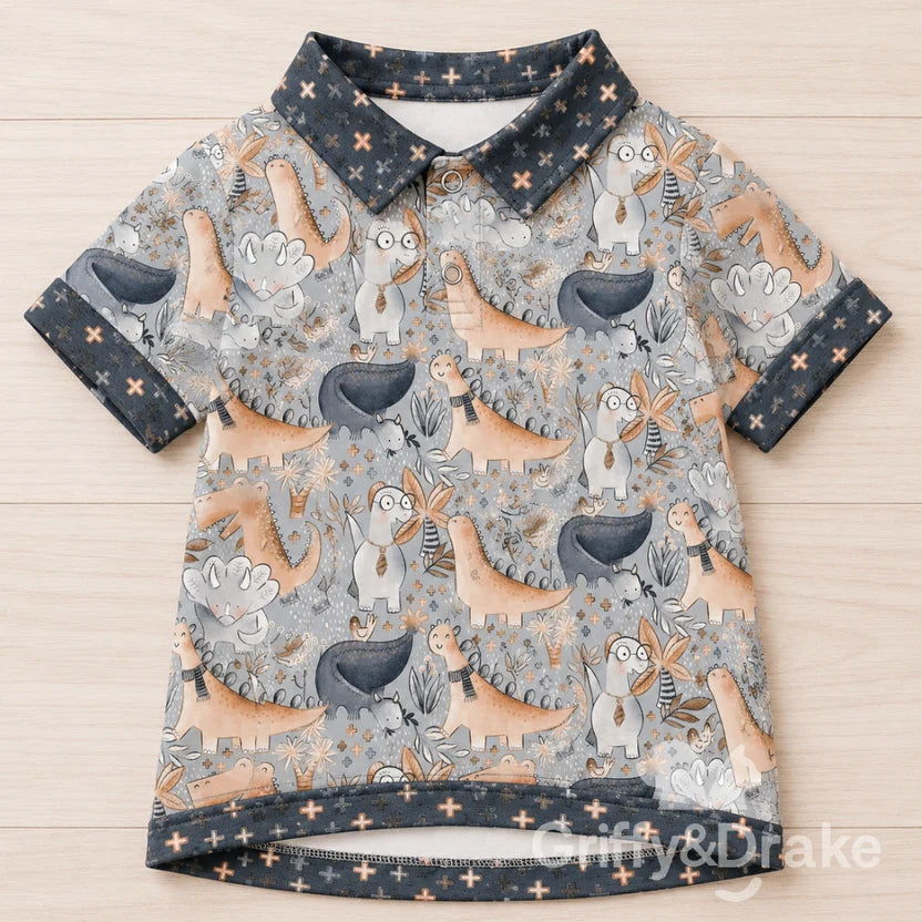 GRIFFY & DRAKE - "Jurassic Tails" Collar Shirt
