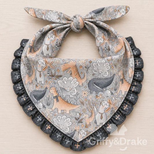 GRIFFY & DRAKE - "Jurassic Tails" Ruffle Bandana