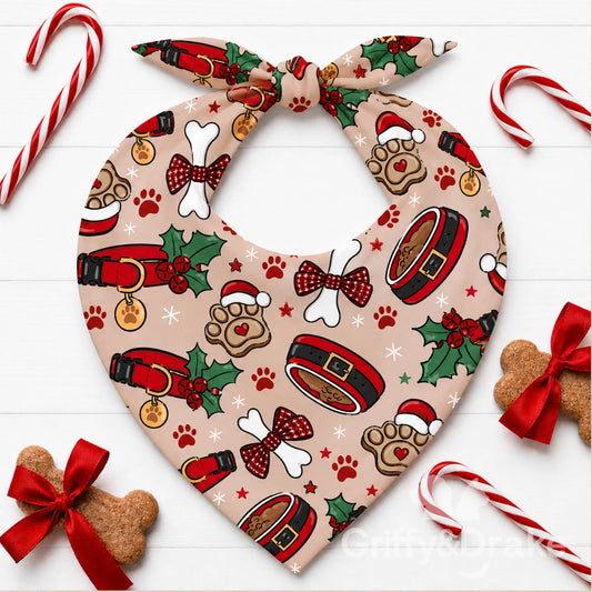 GRIFFY & DRAKE - "Paws for Santa" Bandana