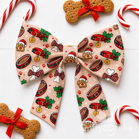 GRIFFY & DRAKE - "Paws for Santa" Sailor Bow