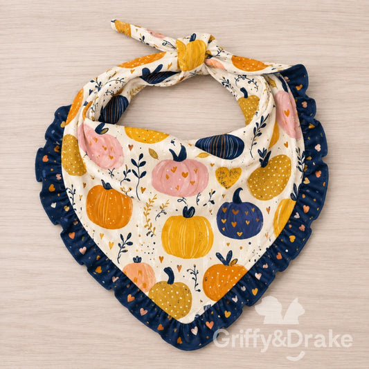 GRIFFY & DRAKE - "Pretty Pumpkins" Ruffle Bandana